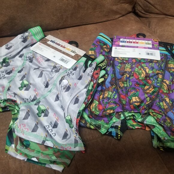 Boys' Athletic Boxer Briefs - Minecraft & Ninja Turtles - Size M(8) - Picture 2 of 6